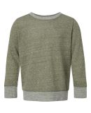 LA T 2279 Youth French Terry Long Sleeve Crewneck  in Military green melange