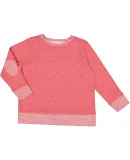 LA T 2279 Youth French Terry Long Sleeve Crewneck  RED MELANGE