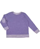 LA T 2279 Youth French Terry Long Sleeve Crewneck  PURPLE MELANGE