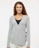 Boxercraft BW1301 Women's Cuddle Wrap Top in Oxford heather