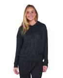 Boxercraft BW1501 Women's Cuddle Fleece Hooded Pul in Black heather