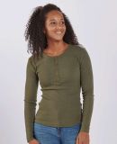 Boxercraft BW2402 Women's Harper Long Sleeve Henle in Olive