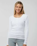 Boxercraft BW2402 Women's Harper Long Sleeve Henle in White