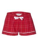 Boxercraft BW6501 Women's Flannel Shorts in Crimson field day plaid