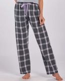 Boxercraft BW6620 Women's Haley Flannel Pants in Charcoal lavender tomboy plaid