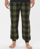 Burnside Clothing 8810 Flannel Jogger in Army/ black