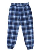 Burnside Clothing 8810 Flannel Jogger in Blue/ white