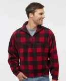 Burnside Clothing 3052 Polar Fleece Quarter-Zip Pu Red/ Black Buffalo