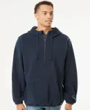 Burnside Clothing 3600 Polar Fleece Quarter-Zip Sc in Navy