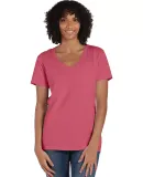 Comfort Wash GDH125 Garment-Dyed Women's V-Neck T- in Coral craze