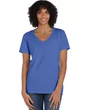 Comfort Wash GDH125 Garment-Dyed Women's V-Neck T- in Deep forte blue