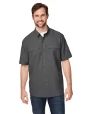 DRI DUCK 4445 Crossroad Woven Short Sleeve Shirt Charcoal
