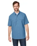 DRI DUCK 4445 Crossroad Woven Short Sleeve Shirt Slate Blue