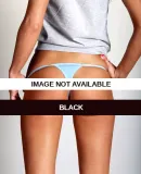 4313 American Apparel Baby Rib Thong Black