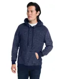 J America 8711 Aspen Fleece Hooded Sweatshirt Navy Speck