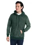 J America 8711 Aspen Fleece Hooded Sweatshirt Forest Speck