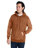 J America 8711 Aspen Fleece Hooded Sweatshirt Rust Speck