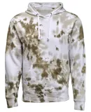 J America 8861 Tie-Dye Fleece Hooded Sweatshirt Olive Tie Dye