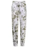 J America 8884 Tie Dye Fleece Joggers Olive Tie Dye