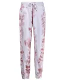 J America 8884 Tie Dye Fleece Joggers Dusty Rose Tie Dye