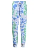 J America 8884 Tie Dye Fleece Joggers Lagoon Tie Dye