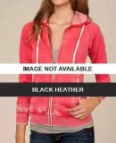 05295B6 Alternative Burnout Fleece Zip Hoodie Black Heather