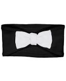 Rabbit Skins 4454 Infant Bow Tie Headband BLACK/ WHITE