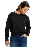 US Blanks US838 Ladies' Sponge Fleece Crop Top in Tri black