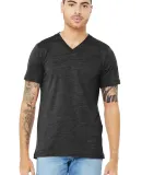 Bella + Canvas 3655 Unisex Textured Jersey V-Neck  in Chrcl black slub