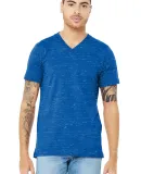 Bella + Canvas 3655 Unisex Textured Jersey V-Neck  in True royal mrble