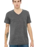 Bella + Canvas 3655 Unisex Textured Jersey V-Neck  in Asphalt slub