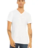 Bella + Canvas 3655 Unisex Textured Jersey V-Neck  in White slub