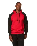 Smart Blanks CB3260 COLOR BLK PULLOVER HOODIE RED BLACK