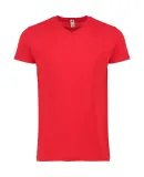 Smart Blanks 601 MEN'S V NECK T SHIRTS in Red