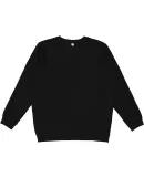LA T 6925 Unisex Eleveated Fleece Sweatshirt in Black