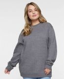 LA T 6925 Unisex Eleveated Fleece Sweatshirt in Granite heather