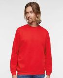 LA T 6925 Unisex Eleveated Fleece Sweatshirt in Red