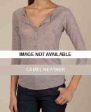 32024B2 Alternative Apparel 3/4-Sleeve Henley	 Camel Heather