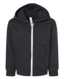 Bella + Canvas 3739T Toddler Full-Zip Hooded Sweat in Black