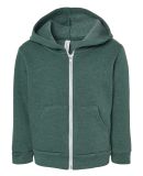 Bella + Canvas 3739T Toddler Full-Zip Hooded Sweat in Heather forest