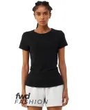 Bella + Canvas 1000 Ladies' Micro Ribbed T-Shirt in Solid blk blend