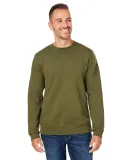 J America 8424 Unisex Premium Fleece Sweatshirt in Military green