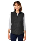 North End NE714W Ladies' Aura Sweater Fleece Vest BLACK/ BLACK