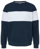 J America 8646 Varsity Fleece Crewneck Sweatshirt Navy