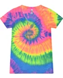 Tie-Dye 1075CD Ladies' V-Neck T-Shirt NEON RAINBOW