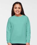 LA T 2225 Youth Elevated Fleece Crew in Saltwater