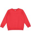LA T 2225 Youth Elevated Fleece Crew in Red