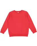 LA T 2225 Youth Elevated Fleece Crew in Red