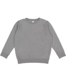 LA T 2225 Youth Elevated Fleece Crew in Granite heather