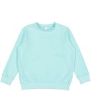 LA T 2225 Youth Elevated Fleece Crew in Chill